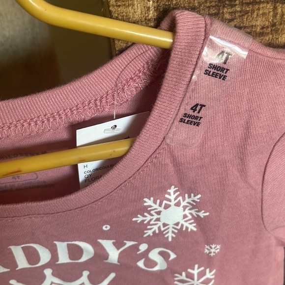 The children’s Place Tee girls short sleeve pink Daddys little princess top 4T - Picture 3 of 6